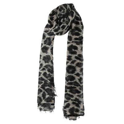 Verkleed Sjaal Leopard - grijs - 200 x 100 cm - luipaardprint/panterprint - foute panter party