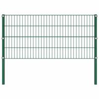 Schuttingpaneel met palen ijzer 176,5x80 cm groen