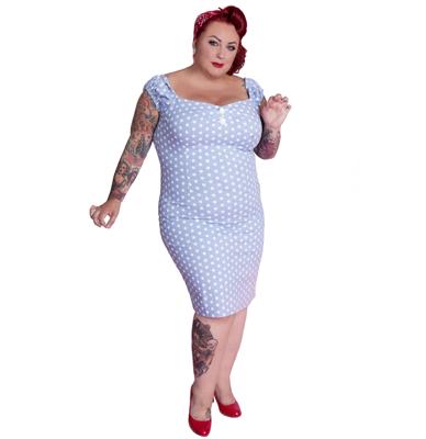 Dolores dress, Vintage Blue Polka-48 (NL)/ 22 (UK) | 49% korting Dolores dress, Vintage Blue Polka-48 (NL)/ 22 (UK) | 49% korting