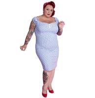 Dolores dress, Vintage Blue Polka-48 (NL)/ 22 (UK) | 49% korting