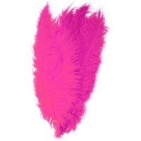 2x Grote decoratie veren/struisvogelveren fuchsia roze 50 cm