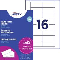 Avery-Zweckform DPC7434A-10 Insteekplaatje naamplaatje 74 mm x 34 mm Wit