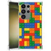 Samsung Galaxy S24 Ultra Doorzichtige Silicone Hoesje Blokken