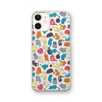 Kleurrijke katten: iPhone 12 Transparant Hoesje