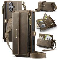 Caseme iPhone 17 hoesje - portemonnee tasje - Bruin