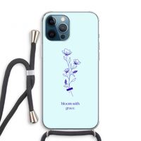 Bloom with grace: iPhone 12 Pro Transparant Hoesje met koord
