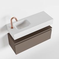 Toiletmeubel Mondiaz Andor | 80 cm | Meubelkleur Smoke | Lex vrijhangend wastafel Talc Links | 1 kraangat