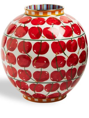 La DoubleJ vase à imprimé Bubble Cherries Avorio - Rouge