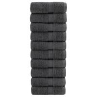 VidaXL Premium washandjes solund 10 stuks antraciet 30x30 cm 600 g/m²