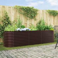 Verhoogde plantenbak Bruin 320 x 80 x 81 cm Staal