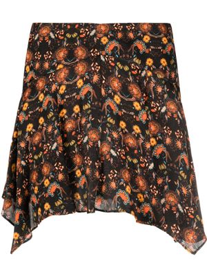 ISABEL MARANT jupe Perrine à fleurs - Noir