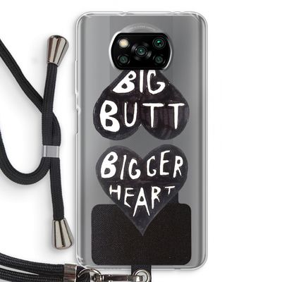 Big butt bigger heart: Xiaomi Poco X3 Pro Transparant Hoesje met koord