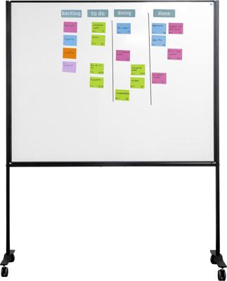 Smit Visual whiteboard, gelakt staal, magnetisch, verrijdbaar, 150 x 120 cm