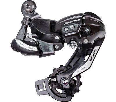 Shimano tourney tz500 6-speed achterderailleur. voor bevesting op derailleur pad,( hangverpakking)