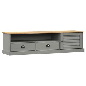 The Living Store VIGO Tv-meubel - 156 x 40 x 40 cm - Massief grenenhout - Grijs