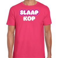 Verkleed T-shirt voor heren - slaapkop - roze - carnaval/foute party