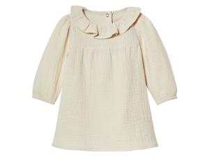 lupilu Mousseline baby jurk (Beige, 50/56)