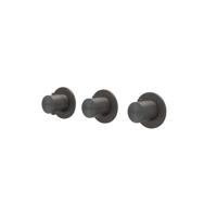 Afbouwdeel IVY Concord Inbouwthermostaat 2 Stopkranen Symmetry Met Ronde Rozetten RVS316 Geborsteld Carbon Black PVD IVY