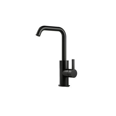 Hotbath Ace Wastafelmengkraan - opbouw - draaibare uitloop - zonder waste - zwart geborsteld PVD AC004MBP