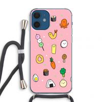 Happy bento friends: iPhone 12 mini Transparant Hoesje met koord