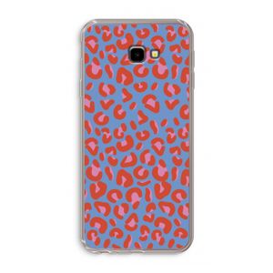 Leopard blue: Samsung Galaxy J4 Plus Transparant Hoesje
