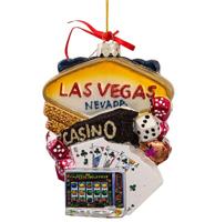 Las Vegas Gokkast, Poker En Dobbelstenen Glazen Kerst Ornament Las Vegas Gokkast, Poker En Dobbelstenen Glazen Kerst Ornament