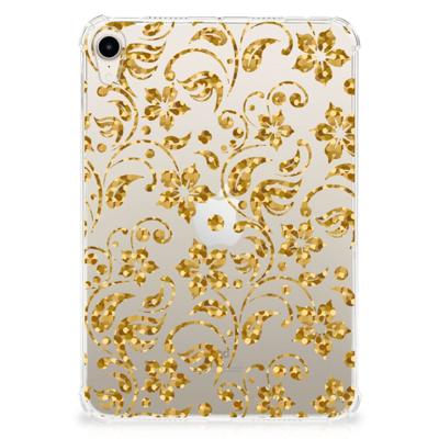 Apple iPad mini 6 (2021) | Siliconen hoesje | Gouden Bloemen