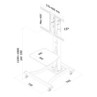 Neomounts PLASMA-M1800E TV standaard Zilver - thumbnail