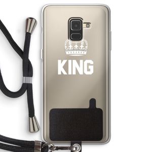King zwart: Samsung Galaxy A8 (2018) Transparant Hoesje met koord