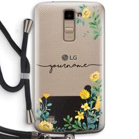 Gele bloemen: LG K10 (2016) Transparant Hoesje met koord