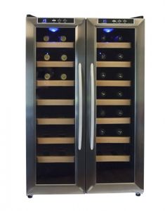 Wine Klima D32 Vrijstaand Zwart, Roestvrijstaal 32 fles(sen) Compressorwijnkoeler D