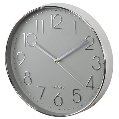 Hama wandklok elegance ø 30 cm geluidsarm zilver/grijs