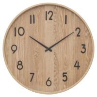 Wandklok/muur klok - Woody - Dia 55 cm - hout - beige - keuken/kamer