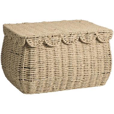 Mand Moda met deksel - bruin - 32x42x25 cm - Leen Bakker