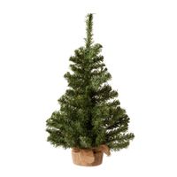 Everlands Kerstboom/kunstboom - in jute zak - 60 cm - thumbnail