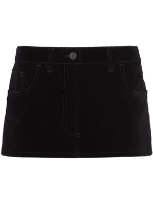 Prada minijupe en jersey à plaque logo - Noir