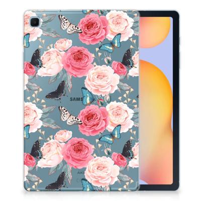 Samsung Galaxy Tab S6 Lite | S6 Lite (2022) | Siliconen hoesje | Butterfly Roses Samsung Galaxy Tab S6 Lite | S6 Lite (2022) | Siliconen hoesje | Butterfly Roses