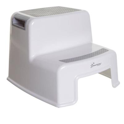 Stapje omhoog - DREAMBABY - 2 treden - Antislip en gestructureerd - Tot 80 kg voor kinderen en volwassenen - Grijs