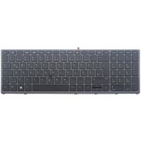 Notebook keyboard for HP Zbook 15 G3 17 G3 with pointer frame backlit German - thumbnail