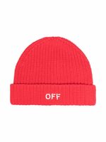 Off-White Kids bonnet nervuré à logo imprimé - Rouge