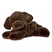 Aurora Labrador hond - pluche knuffel huisdier - bruin - 20 cm - knuffelbeesten - cadeau