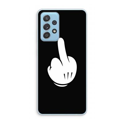 Middle finger black: Samsung Galaxy A73 Transparant Hoesje