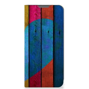 OPPO A77 5G | A57 5G Book Wallet Case Wood Heart - Cadeau voor je Vriend