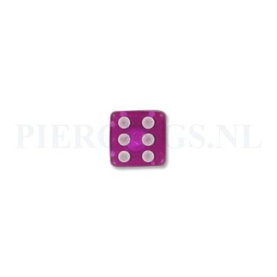 Balletje 1.6 mm acryl dobbelsteen paars