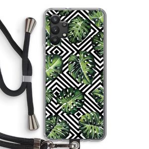 Geometrische jungle: Samsung Galaxy A32 5G Transparant Hoesje met koord
