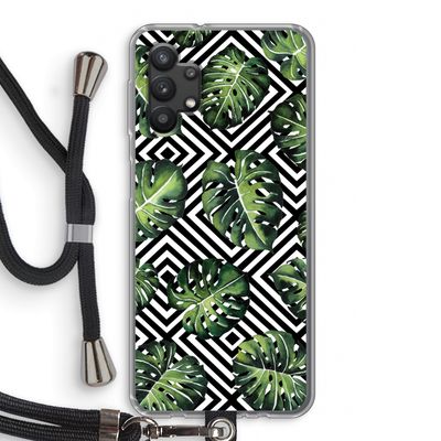 Geometrische jungle: Samsung Galaxy A32 5G Transparant Hoesje met koord