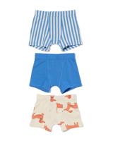 HEMA Kinderboxers Katoen Stretch - 3 Stuks Blauw (blauw)