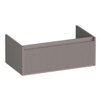 Brauer Hope Wavy - Onderkast - 80 cm - met 1 Softclose Lade Greeploos en 1 Sifon Uitsparing - Mat Taupe