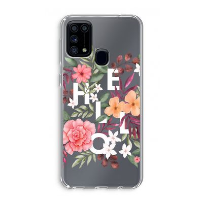 Hello in flowers: Samsung Galaxy M31 Transparant Hoesje