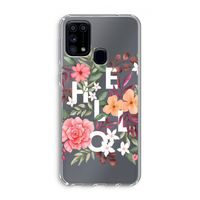 Hello in flowers: Samsung Galaxy M31 Transparant Hoesje